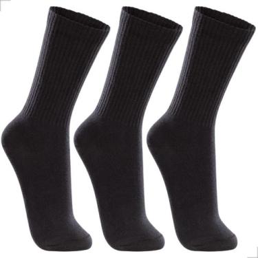 Imagem de Meia Lupo Cano Longo Kit com 3 Pares/ Original / Sport, Preto, G (41 a