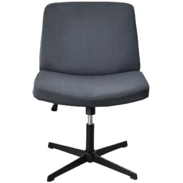 Imagem de Capa para cadeira cruzada, capas de cadeira de escritório sem braços, encosto médio, assento largo, capa para computador (cinza moky)