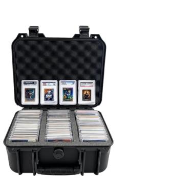 Imagem de Graded Cards Case Compartments, Waterproof Card Storage Box with 9 Adjustable Dividers, IP67 Hard Case with Customizable Foam for Valuable Pokemon, Magic The Gathering, Loose/Sports Cards Collection