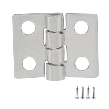 Imagem de Hordion 100 peças mini dobradiças de latão, 10 x 8 mm 180 graus prata pequenas dobradiças para móveis em miniatura caixa de madeira caixa de joias caixa de joias armário de casa de bonecas