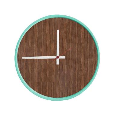 Imagem de Relógio Round Verde Mostrador Pau Ferro Ponteiro Branco 50 cm 