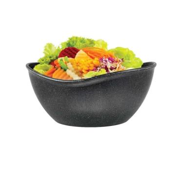 Imagem de Saladeira Bowl Oval Design Preta Tigela Para Salada Pipoca