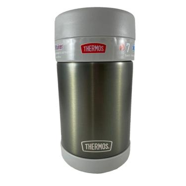 Imagem de Pote Térmico Marmita Thermos Comida Andes Cinza Colher 470Ml