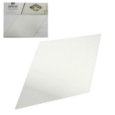 Imagem de Espelho Autoadesivo Losango Decorativo 21,5X12,5Cm