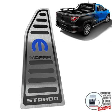 Imagem de Descanso De Pé Em Aço Inox Fiat Strada Mopar Preto
