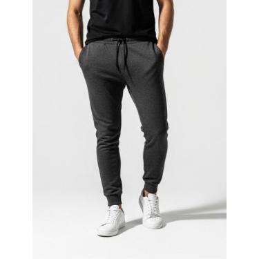 Imagem de Calça de Moletom Masculina Jogger Chumbo Básica Forrado Felpudo Flanel