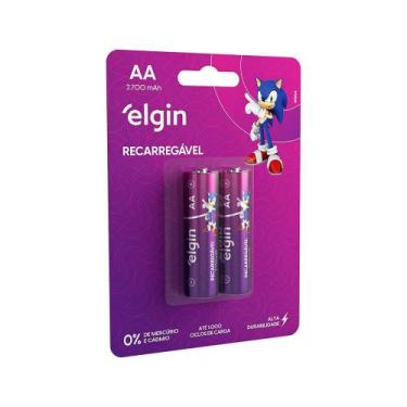 Imagem de Pilha Recarregável AA Comum - 2.700Mah Blister com 2 Unidades - Elgin