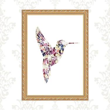 Imagem de Quadro Moldura Dourada Beija-Flor 45X34Cm