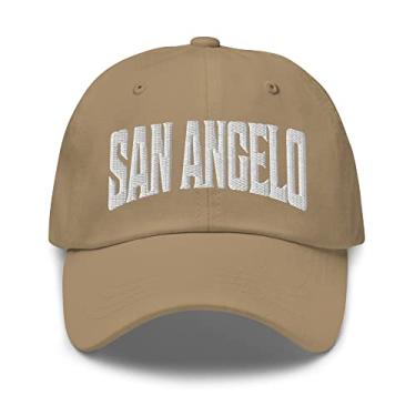 Imagem de Boné de pai bordado San Angelo Texas TX, Caqui, tamanho �nico
