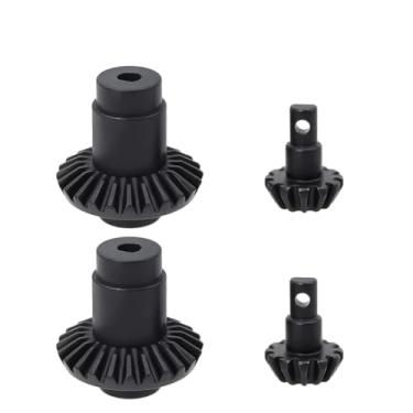 Imagem de 2Pair Harden Steel Axle Bevel Gears for 1/24 FMS FCX24 Power Wagon MAX Smasher RC Car Upgrade Parts (Black)