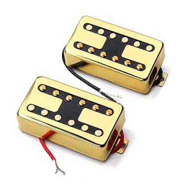 Imagem de Ogdni Conjunto de captador de guitarra Humbucker de bobina dupla, captador de pescoço e ponte estilo H, compatível com substituição de guitarra elétrica Les Paul LP Style (dourado)