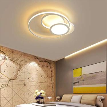 Imagem de Luminárias de teto embutidas para sala de estar e jantar, quarto, luminária regulável com controle remoto, luminária LED de design redondo moderno, abajur de acrílico, iluminação residencial