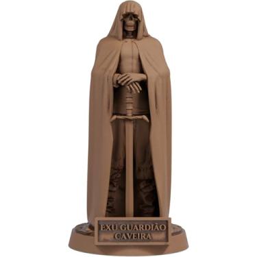 Imagem de Estátua Exu Guardião Caveira Imagem Umbanda Candomblé (Cor Madeira)