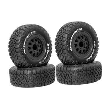 Imagem de Fenteer 4x 1/10 RC Car Wheels and Tires Substituem Pneus Profissionais Resistente Acessórios Portáteis RC Car Parts para Brinquedos de Controle Remoto