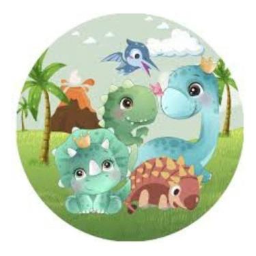Imagem de Capas Mini Painel Redondo Baby Dinossauro Festa Infantil - NoBrand, Di