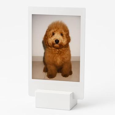 Imagem de Kit 5 Porta Fotos Polaroid Sustentáveis, Suportes em PLA Ecológico Preto e Branco, Ideal para Decoração e Escritório (Branco)