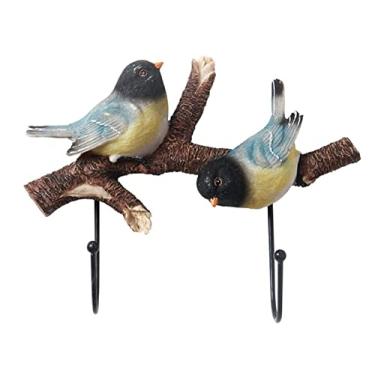 Imagem de Cabide para cabide para varanda de resina de pássaro, gancho de parede adequado para casacos, lenços, bolsas, toalhas, chaves, pendurar roupas, chapéu, toalha (cor: A-1gancho) (C 2 ganchos)