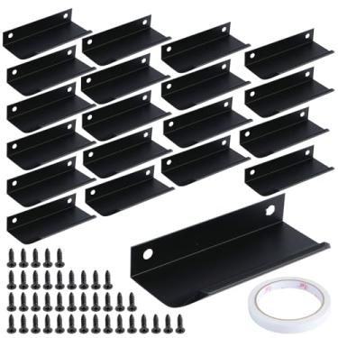 Imagem de Puxador de gaveta adesiva de 80 mm/150 mm, puxadores modernos de alumínio para armário de cozinha em casa, preto/dourado (preto-26 peças, 80 mm)