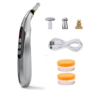 Imagem de Winnes Caneta De Acupuntura Recarregável Usb, Ferramentas Alívio Da Dor Acupressão, Massagem Energética Poderosa Do Meridiano Com 2 Géis