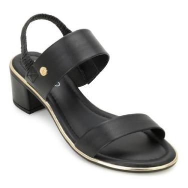 Imagem de Sandália Salto Beira Rio PD BR25-83792, Preto, Dourado, 35