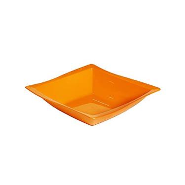 Imagem de Saladeira Moove Quadrada 25x25 Laranja em Plástico Resistente Linha Tropical Linha Premium