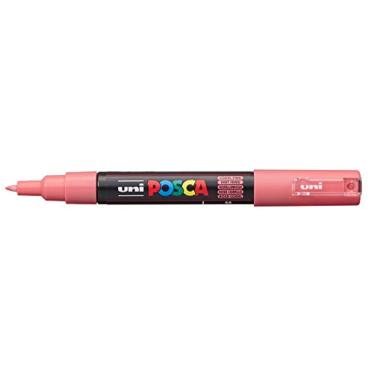 Imagem de PC-1 M Caneta Posca Bullet Shapet 0,7mm, Uni-Ball, Rosa Coral, Caixa c/6 unidades