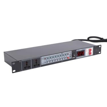 Imagem de Zopsc Controlador Sequenciador de Potência de 10 Canais Com Display Digital de Tensão, Sequenciador de áudio Profissional para Montagem Em Rack para Amplificador, Alto-falante e (Plugue UE)