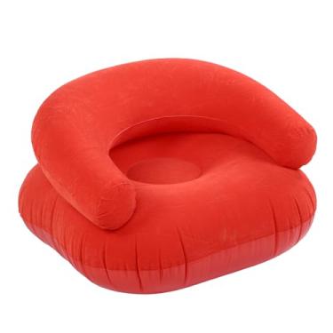 Imagem de Atyhao Espreguiçadeira Inflável Flocada, Encosto Em Forma de u, Assento Macio e Confortável para Sala de Estar, Quarto, Varanda, Escritório (Vermelho)