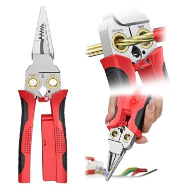 Imagem de Sanpyl 8 Em 1 Descascador de Fios, Alicate Cortador Crimper de Cabo Elétrico para Fios 10-18 AWG, Ferramenta Eletricista Alimentada por Bateria Com Detecção de Tensão