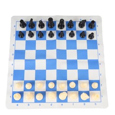 Imagem de RiToEasysports Conjunto de Xadrez, 32 Peças de Plástico Com Rei de 65mm, Jogo de Tabuleiro Portátil para Crianças e Adultos Com Bolsa de Transporte