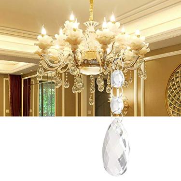 Imagem de Cordas pendentes de vidro de cristal transparente, decoração de gota de água de vários formatos para decorações de casamento em casa, requintado (folha de anis estrelada nº 3 de diamante 2 + 1)