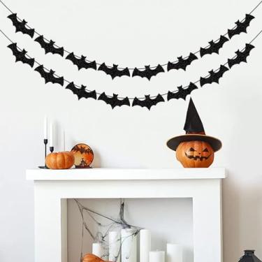 Imagem de Guirlanda com asas noturnas - Banners de crepe com tema preto para atmosfera temática