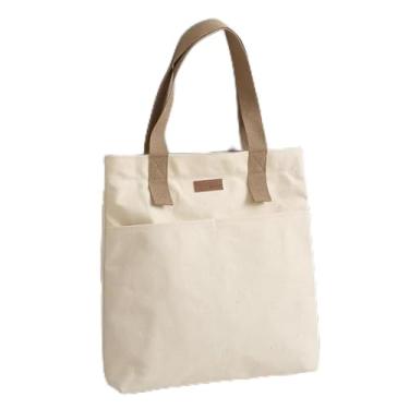 Imagem de Bolsa feminina de lona, bolsa de ombro prática e prática para trabalho, Branco