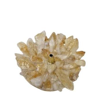 Imagem de Incensário De Pedra Citrino Natural Presente E Decoração - Meta Atacad