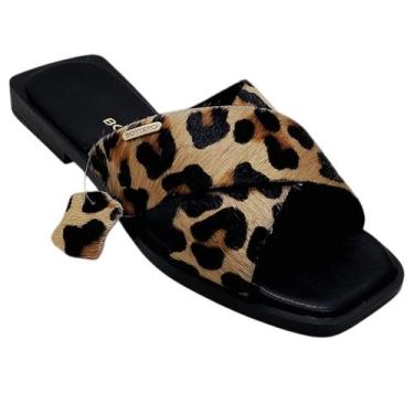 Imagem de Chinelo Bottero Em Couro Lançamento 2026, 39, Marrom animal print
