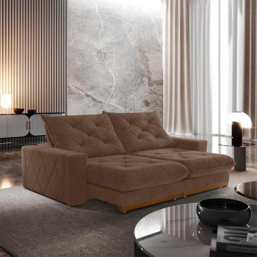 Imagem de Sofá Retrátil Muzambinho 2,50m 4 Lugares Molas Ensacadas Txr Cobre