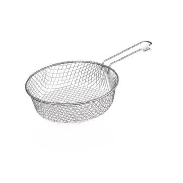Imagem de Cesto Peneira Espumadeira Para Frituras De Arame 24cm Peneiras Tacho De Fritura Cesto De Cozimento A Vapor Escumadeira Inox(24cm)