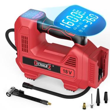 Imagem de Compressor de ar para inflador de pneus DIYtoolifz Cordless 160 PSI 18