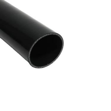 Imagem de I33T Tubo de silicone automotivo, ID 4,5" (114 mm) mangueira de silicone de acoplador reto, mangueira universal de refrigeração de radiador de alta temperatura de 3 camadas (1m) (preto)