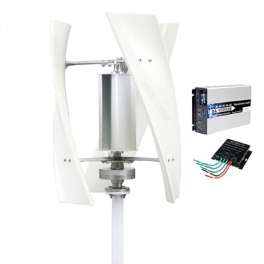 Imagem de HUIZHITENGDA Kit de Gerador de Turbina Eólica Portátil Silenciosa 10000W, Trifásico AC 12V 24V 48V 220V para Energia Eólica, Kit de Gerador para Casa, Barcos e Iluminação de Rua (Branco),48v