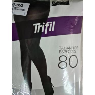 Imagem de Meia Calça Fio 80 Opaca Plus Size Trifil 61002., 3XG, Preto