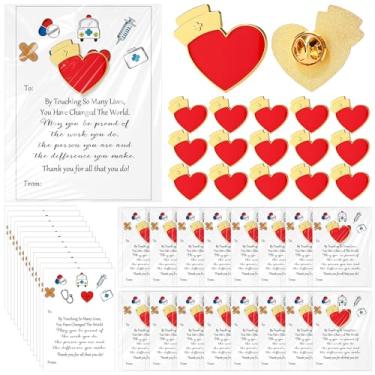 Imagem de Hoteam Lindo boné de enfermeira alfinetes de lapela com cartões de apreciação inspiradores bolsas de escola de enfermeira presentes para mulheres, 1.18 inches/ 3 cm, metal, papel revestido de 250 g
