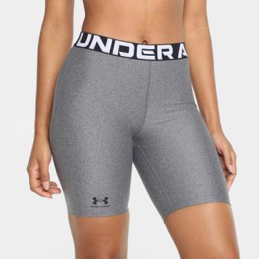 Imagem de Short Under Armour HG Authentics 8" Feminino, Chumbo, Preto, M