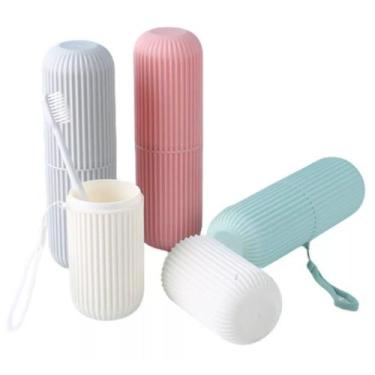 Imagem de Estojo Porta Escova De Dente Plástico Viagem Bolsa Escola - Clink, Azu