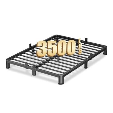 Imagem de VIPSHOW Estrutura de cama de 10 cm para serviço pesado de 1,587 kg com pernas de canto redondo e design antirangido – Plataforma de metal de montagem rápida, sem necessidade de mola de caixa