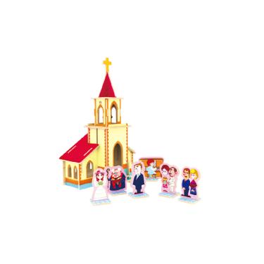 Imagem de Quebra-Cabeça 3D Casamento Na Capela - Robotime