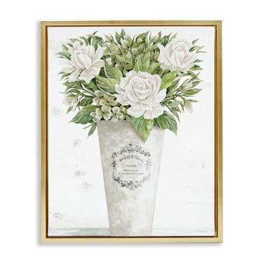 Imagem de Stupell Industries Les Fleurs Des Roses arte de parede em tela flutuante preta emoldurada por Cindy Jacobs, 53 x 43 cm