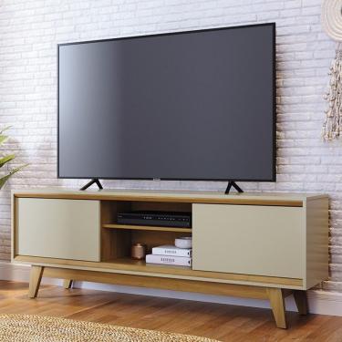 Imagem de Rack Bancada 2 Portas Tvs Até 65 Polegadas Atlas - Cumaru-opala Cumaru-opala
