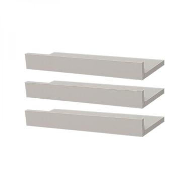 Imagem de Kit 3 Prateleiras Porta Quadros 50X15cm Branca Suporte Invis