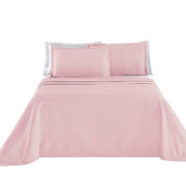 Imagem de Kit Cobre Leito Colcha Lavinne Queen Dupla Face - Rosa - 100% Poliéster